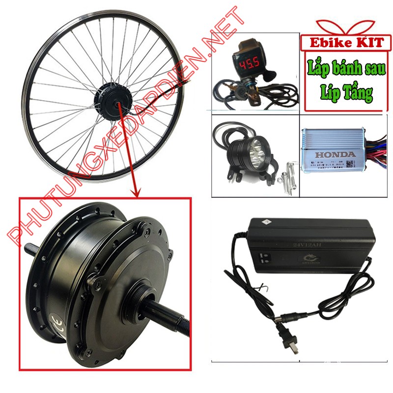 KIT chế xe đạp điện bánh sau Líp Tầng -  Mã LT01 Chuyên dụng cho xe thể thao.